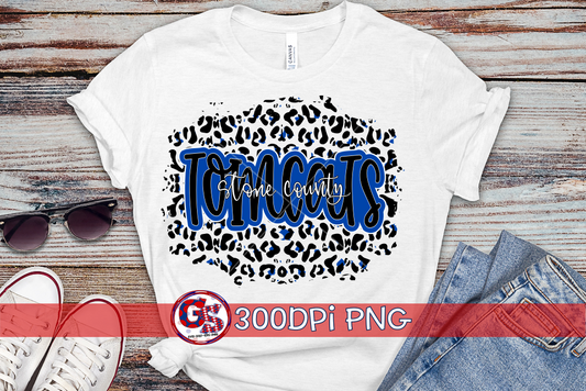 Stone County Tomcats leopard landscape PNG for Sublimation