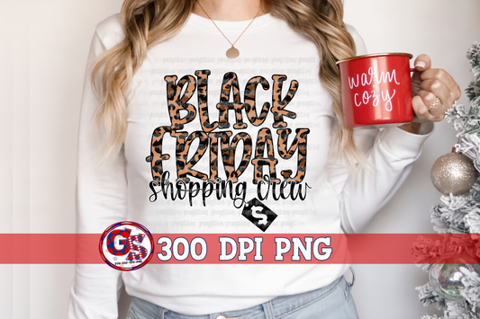 Black Friday Shopping Crew PNG for Sublimation