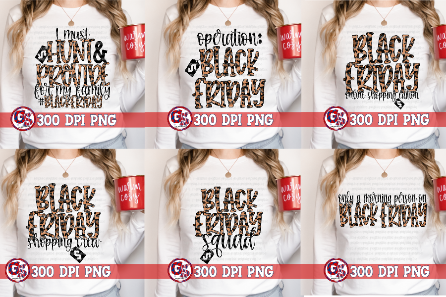 Black Friday PNG Bundle for Sublimation