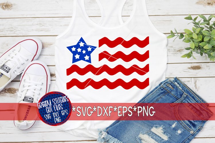 Ric Rac American Flag SVG DXF EPS PNG
