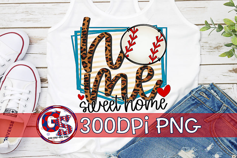 Home Sweet Home Baseball PNG For Sublimation