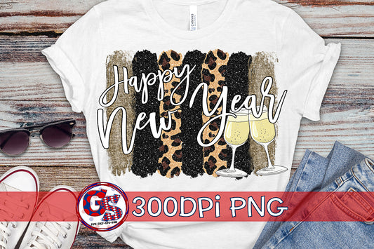 Happy New Year Brush Strokes PNG for Sublimation