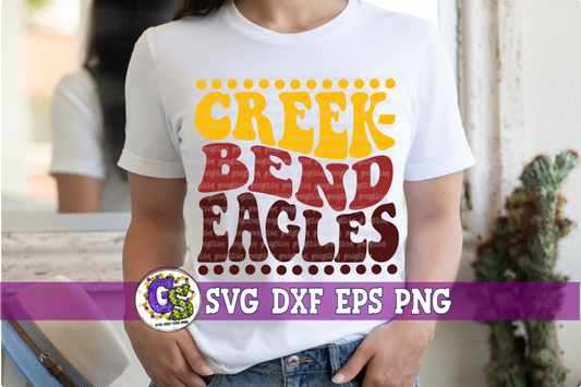 Creekbend Eagles Groovy Wave SVG DXF EPS PNG
