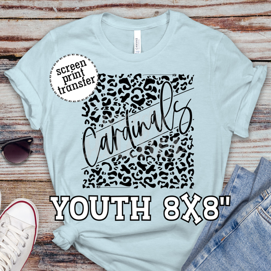 Cardinals Leopard YOUTH Screen Print Transfer