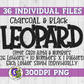 Black and Charcoal Leopard Alpha & Number Set PNG