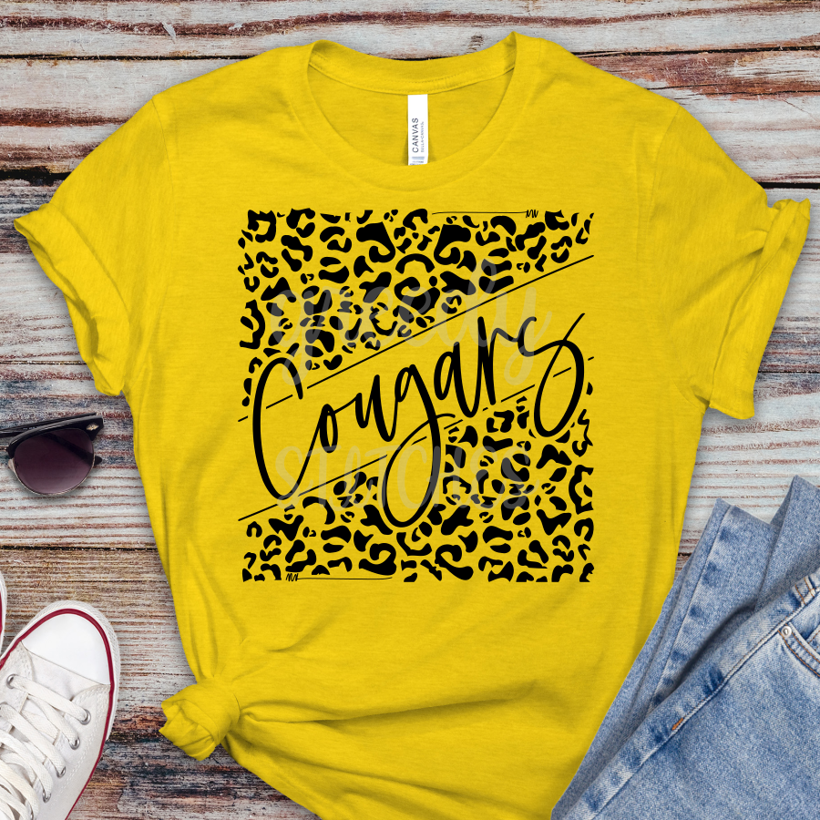 Cougars Leopard ADULT Screen Print Transfer