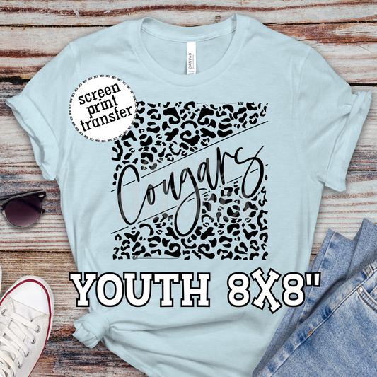 Cougars Leopard YOUTH Screen Print Transfer