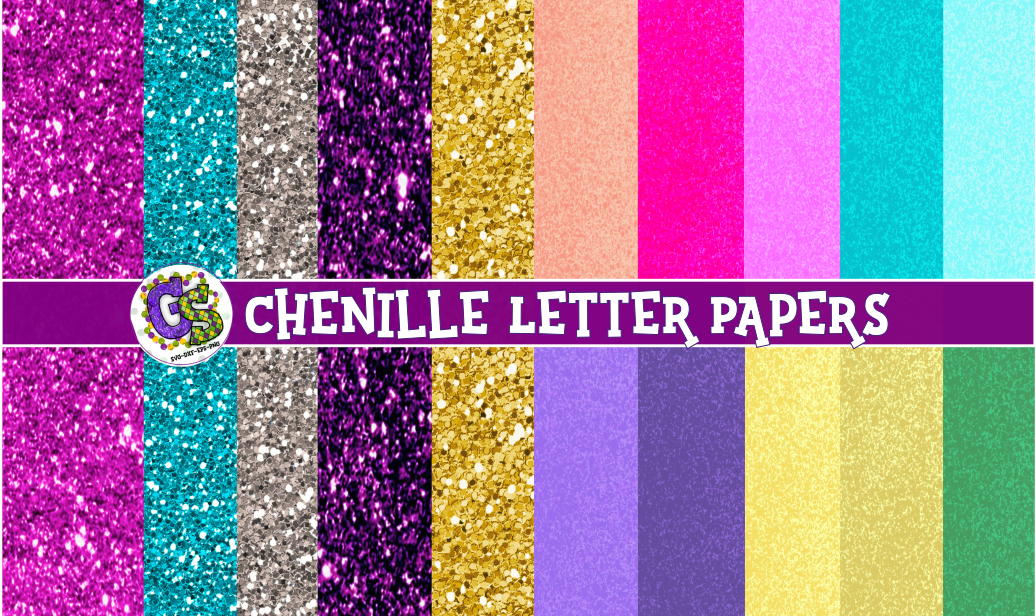 Chenille Texture & Glitter Digital Papers PNG