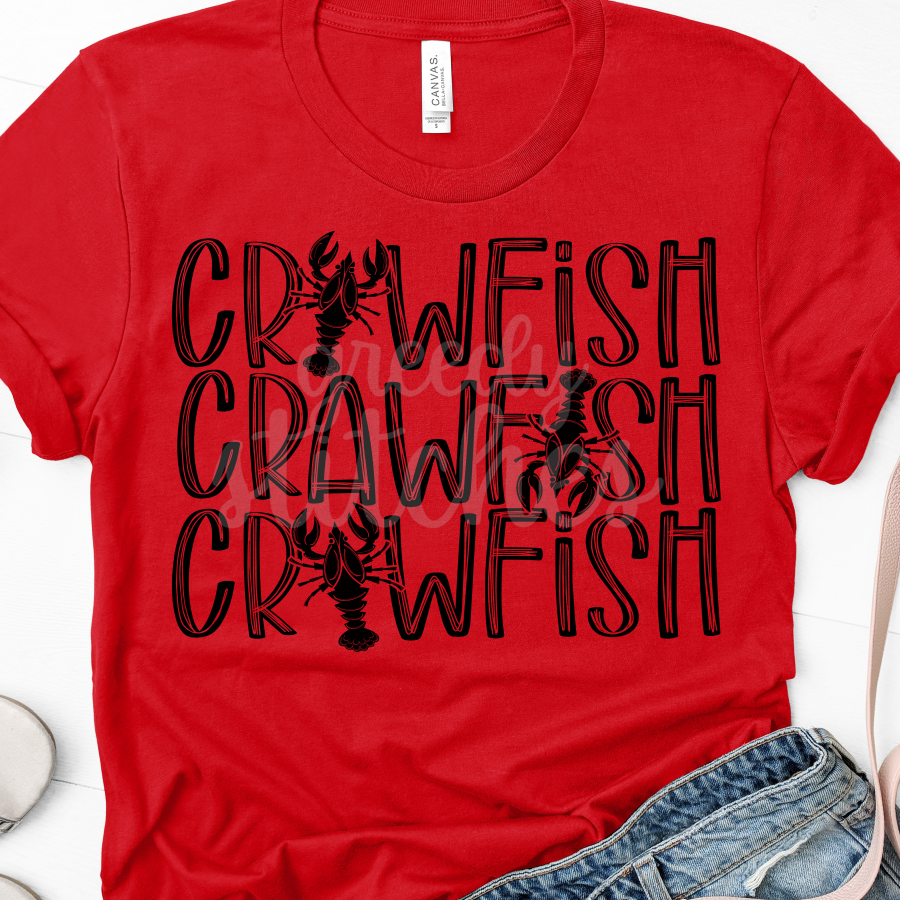 Crawfish Crawfish Crawfish ADULT Screen Print Transfer