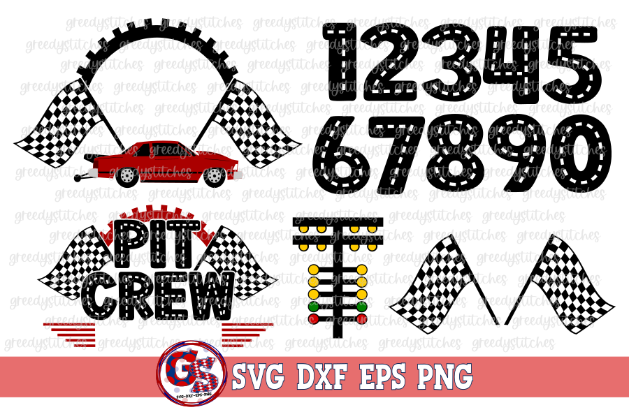 Birthday Drag Racing Bundle SVG DXF EPS PNG