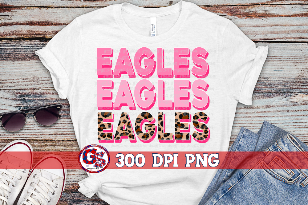 Eagles Breast Cancer Awareness Pink Leopard PNG for Sublimation