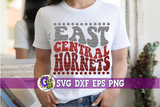 East Central Hornets Groovy Wave SVG DXF EPS PNG