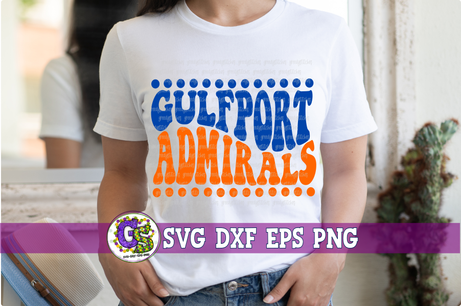 Gulfport Admirals Groovy Wave SVG DXF EPS PNG