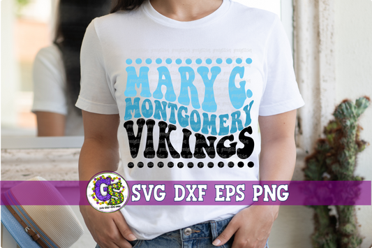 Mary G. Montgomery Vikings Groovy Wave SVG DXF EPS PNG
