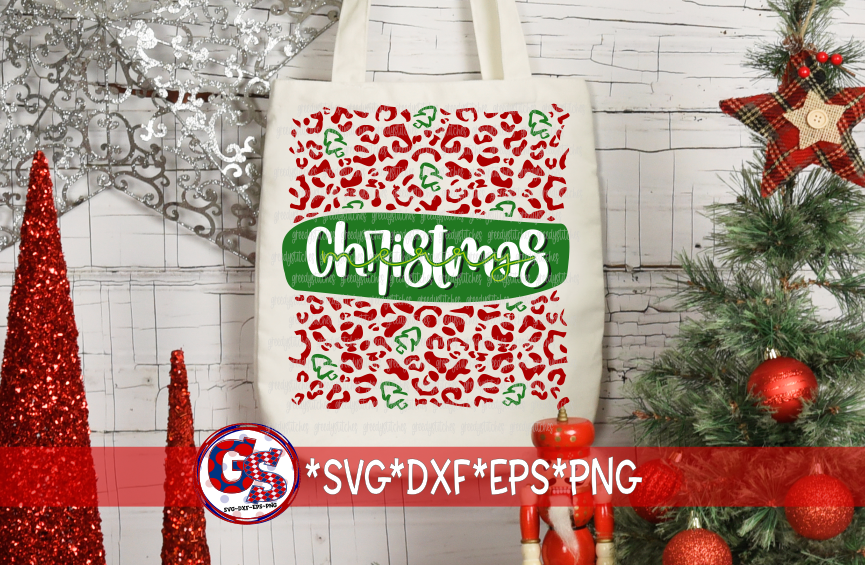 Merry Christmas Leopard SVG DXF EPS PNG