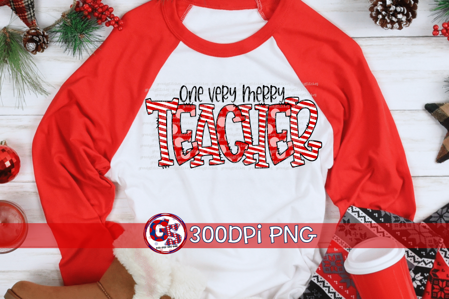 One Very Merry Teacher PNG for Sublimation