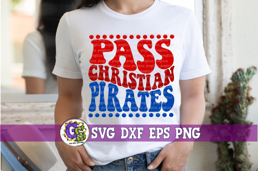 Pass Christian Pirates Groovy Wave SVG DXF EPS PNG