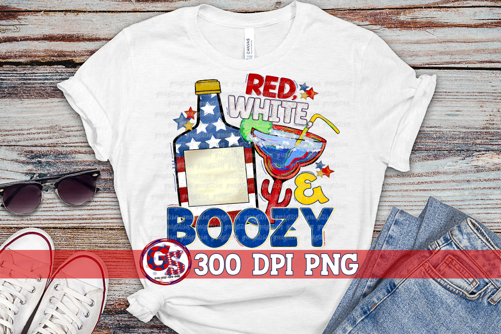 Red White & Boozy PNG for Sublimation