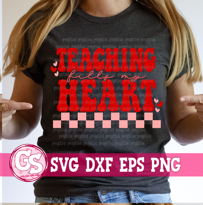 Groovy Retro Teacher Valentine's Day Bundle SVG DXF EPS PNG