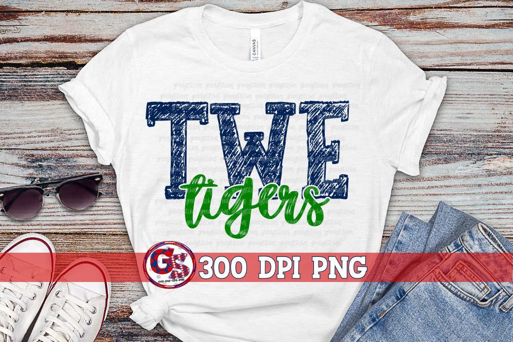 TWE Tigers PNG for Sublimation