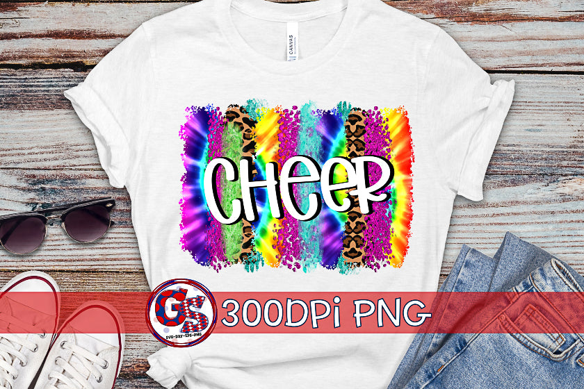 Cheer Tie Dye Brush Strokes PNG for Sublimation