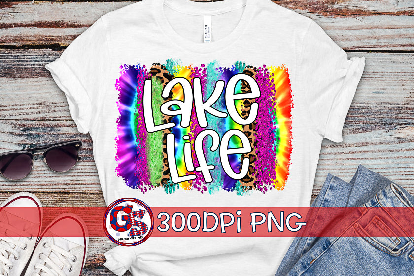 Lake Life Tie Dye Brush Strokes for Sublimation