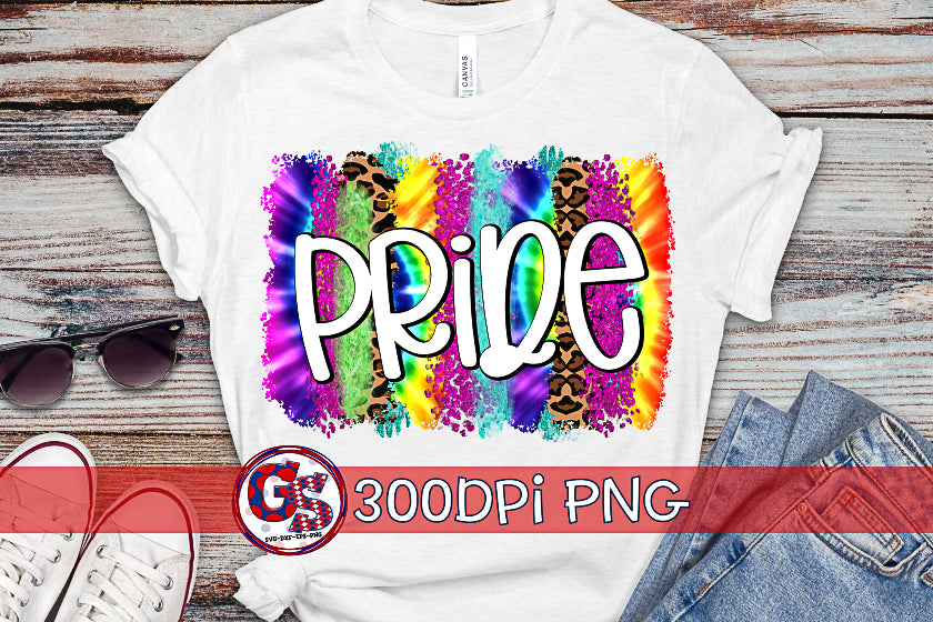 LGBT Pride Tie Dye Brush Strokes PNG for Sublimation