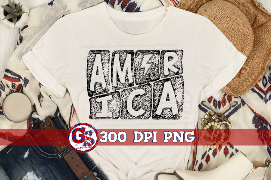 Grunge America Lightning Bolt PNG for Sublimation