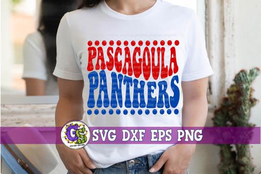 Pascagoula Panthers Groovy Wave SVG DXF EPS PNG