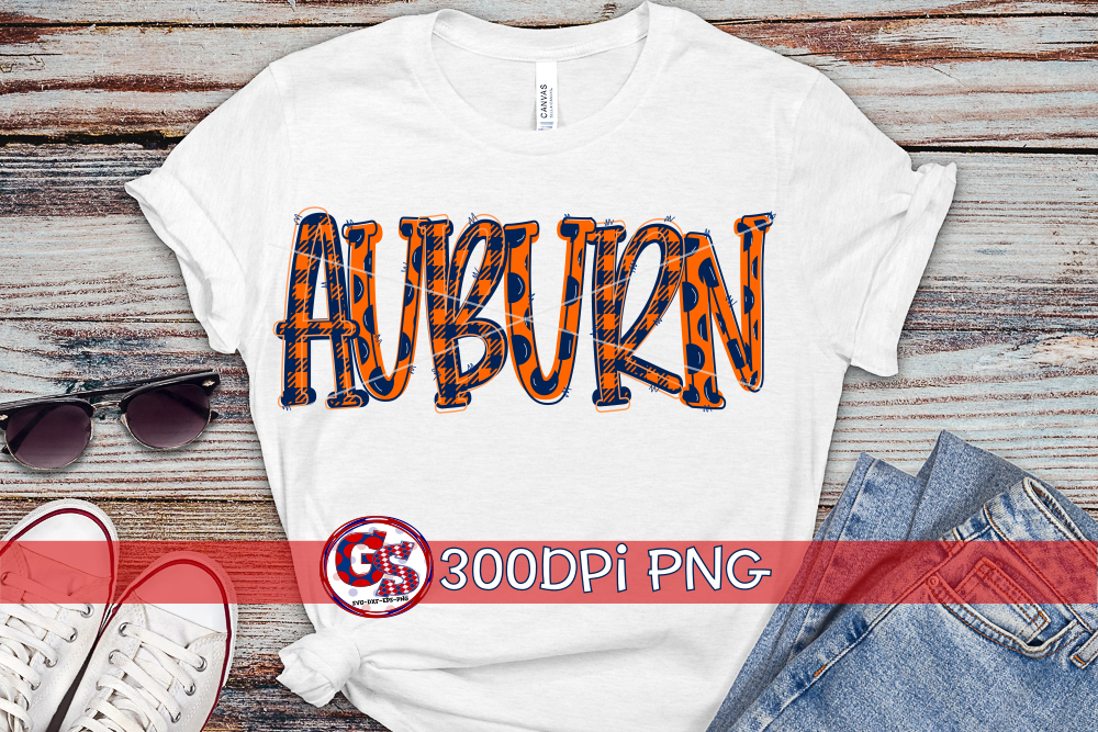 Auburn Word Art PNG for Sublimation