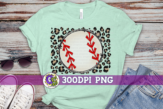 Baseball Leopard PNG for Sublimation
