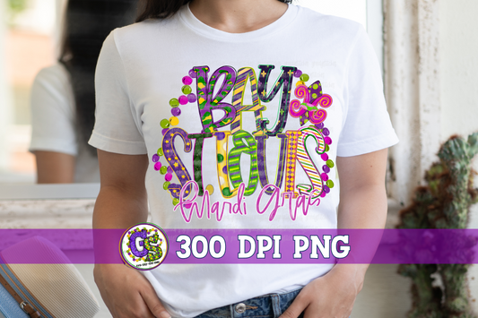 Bay St. Louis Mardi Gras Word Art PNG for Sublimation