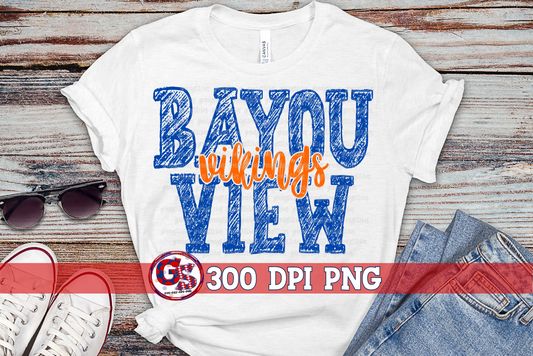 Bayou View Vikings PNG for Sublimation