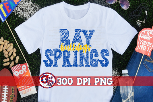 Bay Springs Bulldogs PNG for Sublimation