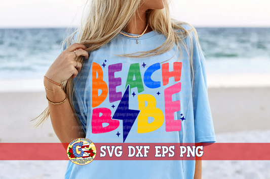 Beach Babe Lightning Bolt SVG DXF EPS PNG