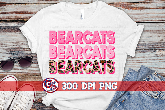 Bearcats Grunge Pink Leopard Breast Cancer PNG for Sublimation