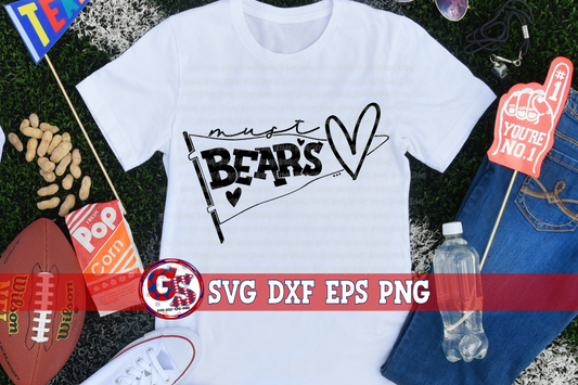 Must Love Bears Pennant SVG DXF EPS PNG