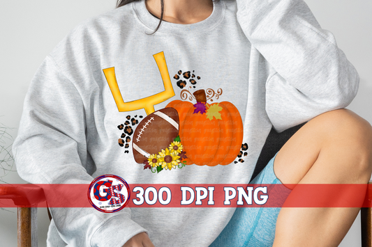 Fall Pumpkin Football PNG For Sublimation