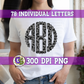 Black and Grey Leopard Monogram Set PNG for Sublimation