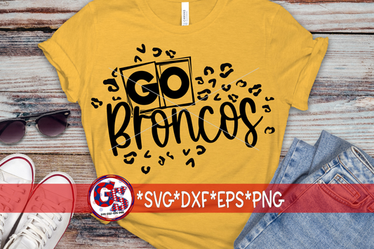 Go Broncos Leopard Print SVG DXF EPS PNG