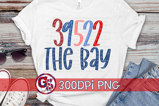 39522 The Bay Zip Code PNG for Sublimation