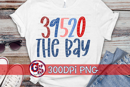 39520 The Bay Zip Code PNG for Sublimation