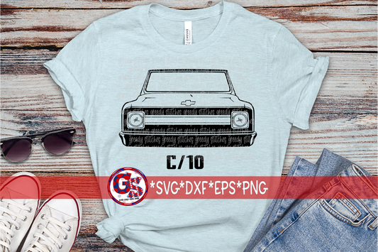 1970ish Chevy C10 Front End SVG DXF EPS PNG