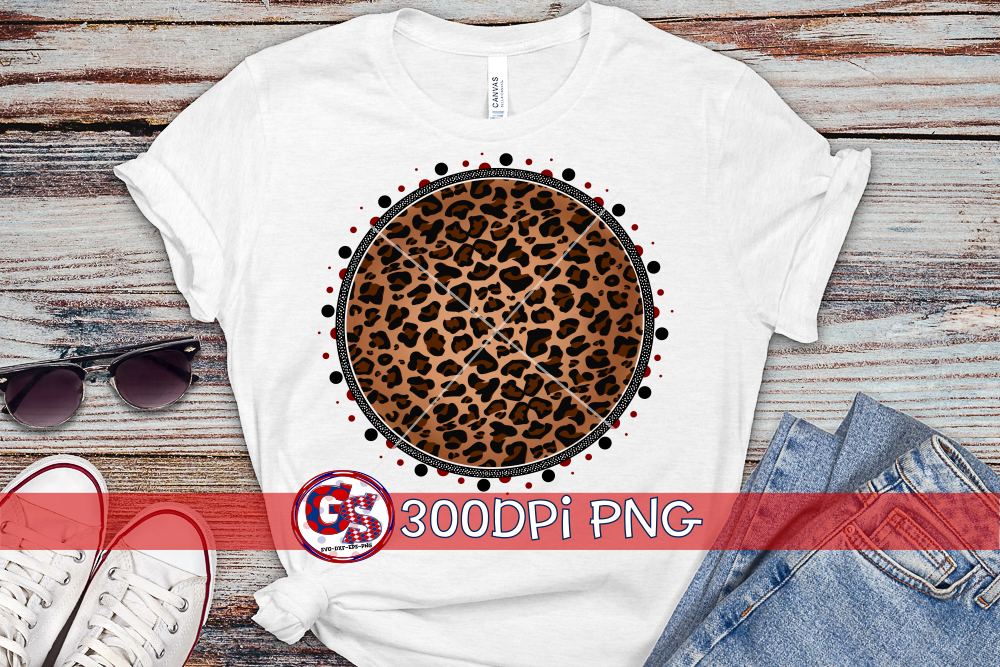 Scatter Cardinal and Black Medallion PNG for Sublimation