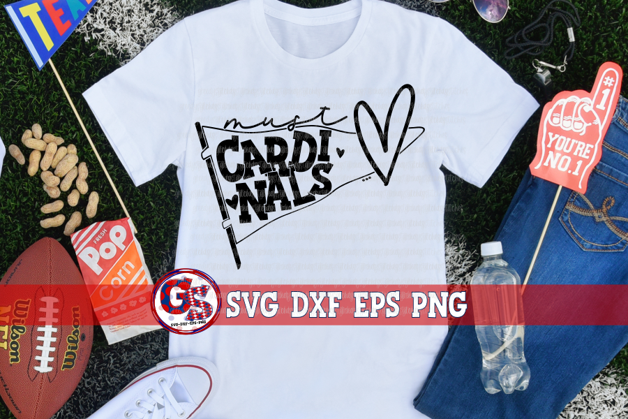 Must Love Cardinals Pennant SVG DXF EPS PNG