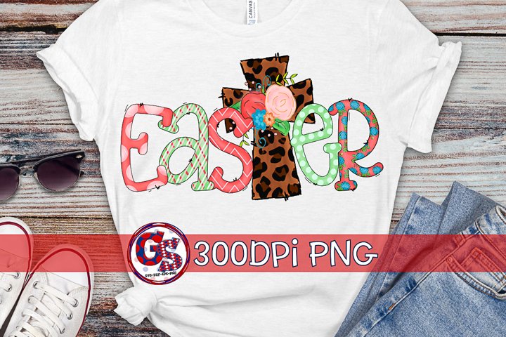 Easter Cross PNG for Sublimation