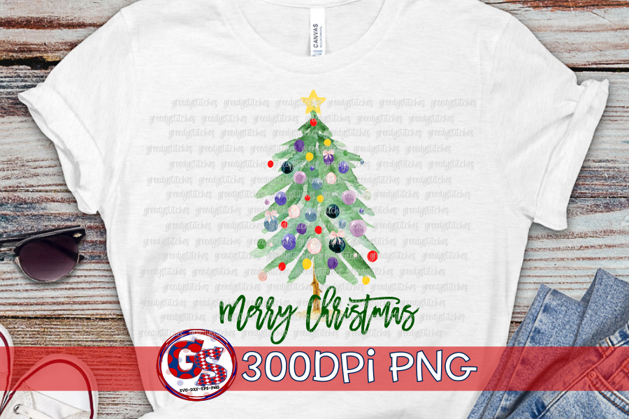 Merry Christmas Tree PNG for Sublimation