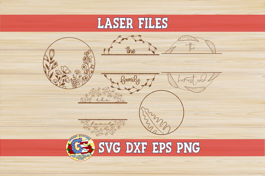 Floral Coaster Frames for Laser SVG DXF EPS PNG