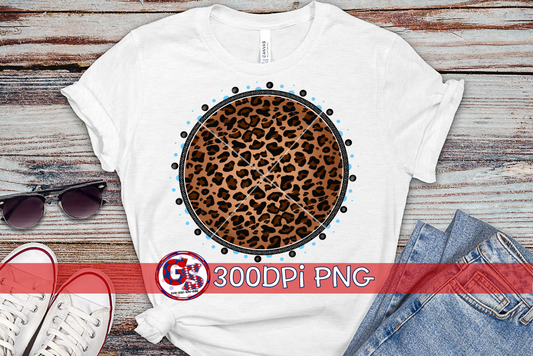 Scatter Columbia Blue and Black Medallion PNG for Sublimation