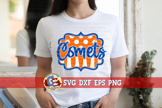 Comets Frame SVG DXF EPS PNG